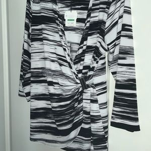 New Calvin Klein Black & White Blouse Large
